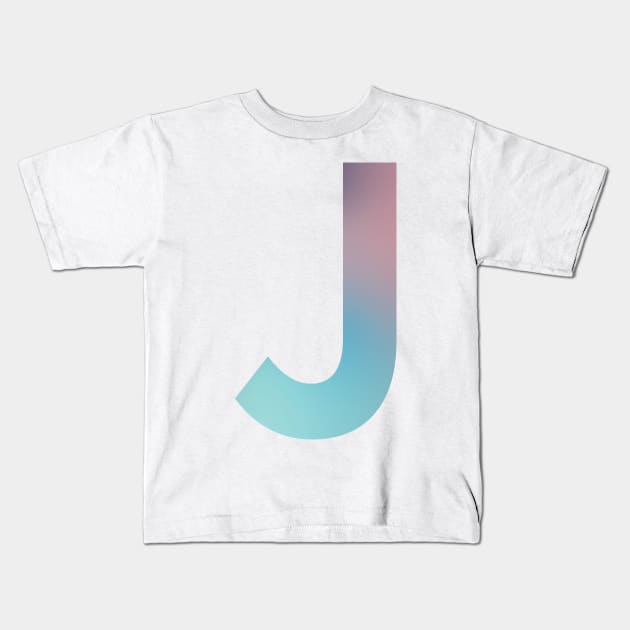 Gradient Letter J Initial Alphabet Kids T-Shirt by murialbezanson